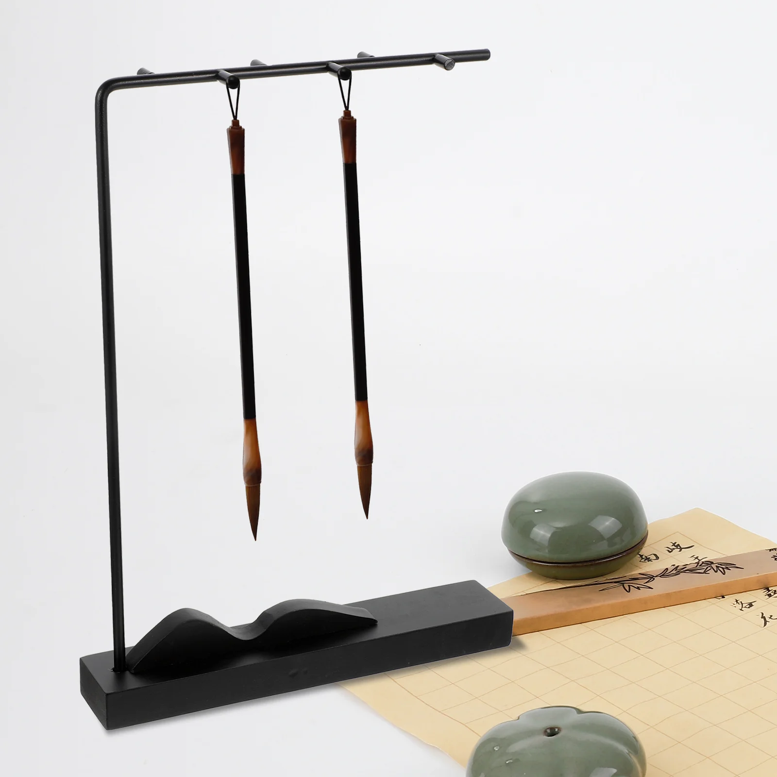 iron-brush-pen-holder-sturdy-calligraphy-brush-rack-simple-design-desktop-decorative-pen-storage-organizer-home-office-use