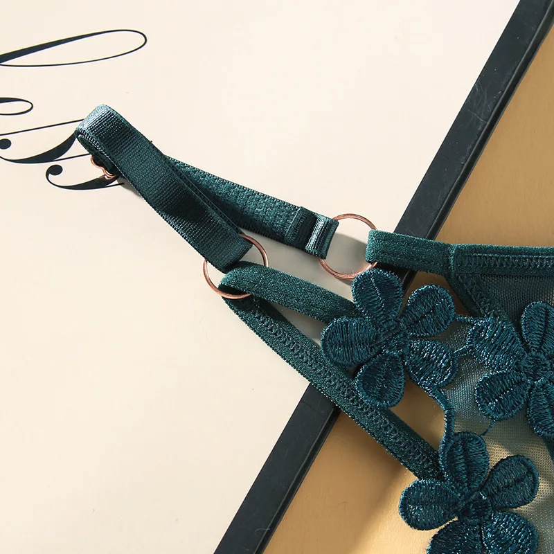 سراويل نسائية مثيرة من الدانتيل والتطريز نمط ثونغ سراويل نسائية منخفضة الخصر ملابس داخلية شفافة مثيرة بخصر مجوف قابل للتعديل B #6