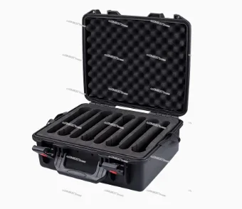 PP Material Double-layer Microphone Storage Box - Can Hold 8 Handheld Microphones, 8 Fanny Packs and Earphones