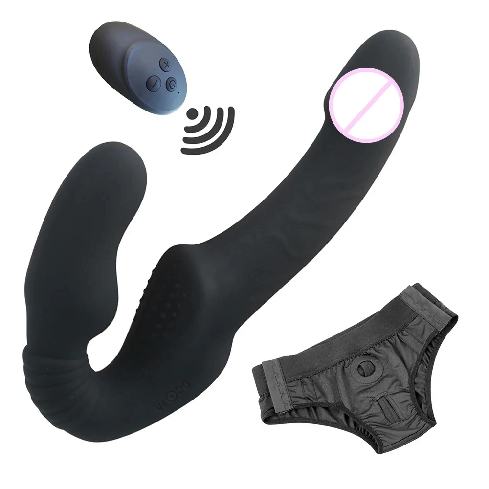 Strapless Strap-on Dildos Vibrator with Remote Control for Women Lesbian Couples G Spot Sex Toys With Clitoris Stimulator