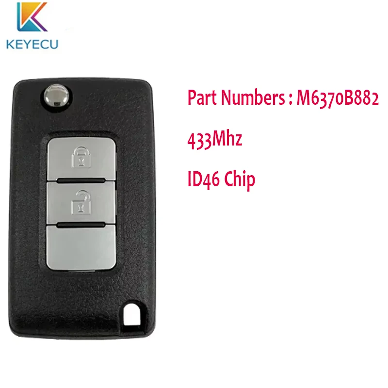 KEYECU Smart Remote Key Fob for Mitsubishi Pajero 2015 2016 2017 2018 2019 2020 20212 Button 433MHZ ID46 M6370B882