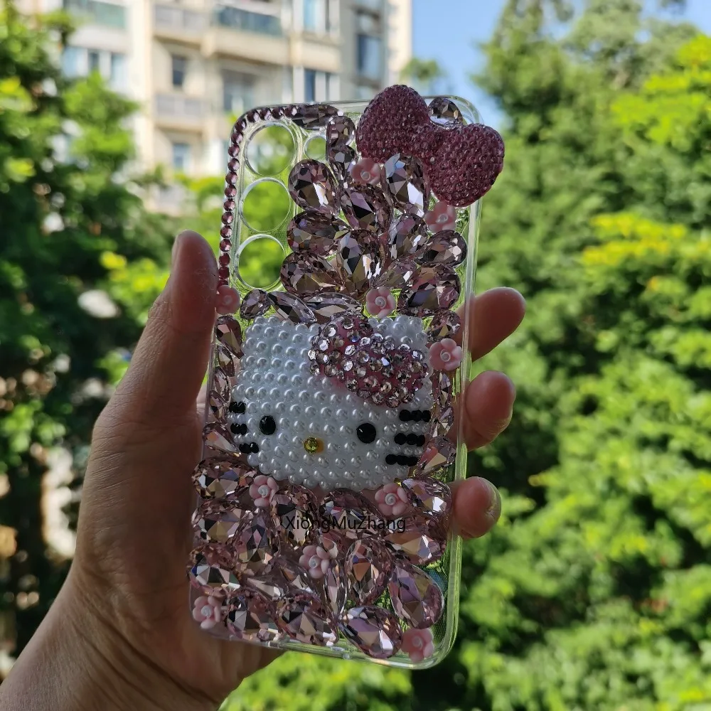 Hello Kitty Strass-Hülle für Samsung S25 S6 Ultra S24 Ultra S23 S22 Plus S21 FE S20 S10 Note 20 10 Hülle Diamant-Handycover – Detail 5