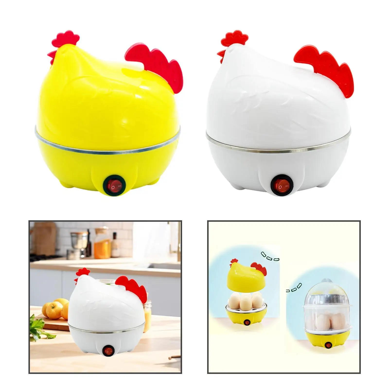 Hard Boiled Egg Cooker Fast Heated Multifunctional Steaming or Boiling Egg Poacher for Office Cook Breakfast Kitchen Steamed Egg