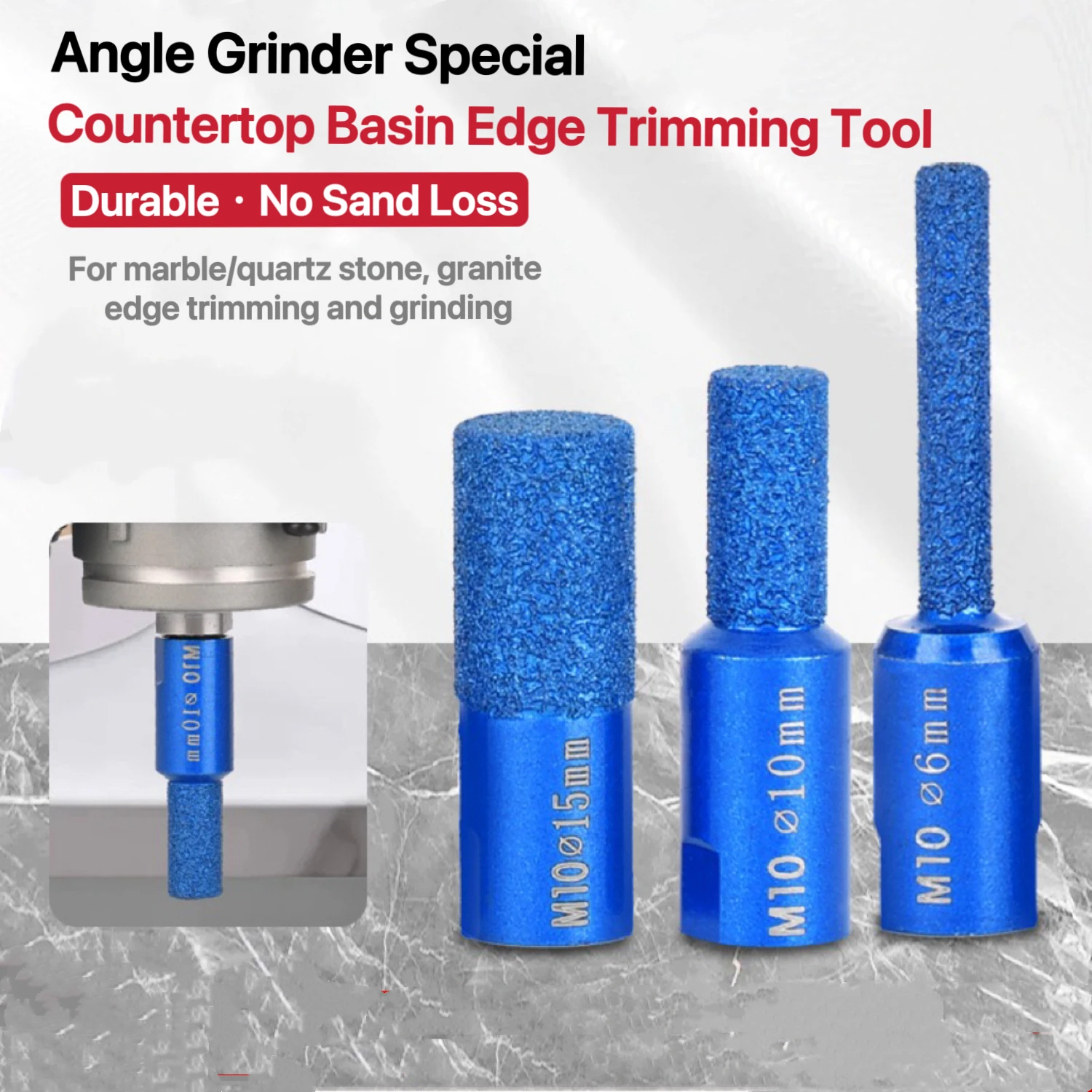 M10 Diamond Particle Edge Trimmer for Angle Grinders – Ideal for Stone Grinding & Chamfering  High - Manganese Steel