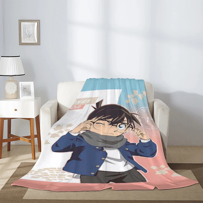 Detective Conan Blanket Custom Classic Comic Warm Winter Blankets & Throws Microfiber Bedding Knee Sofa Fleece Fluffy Soft Nap