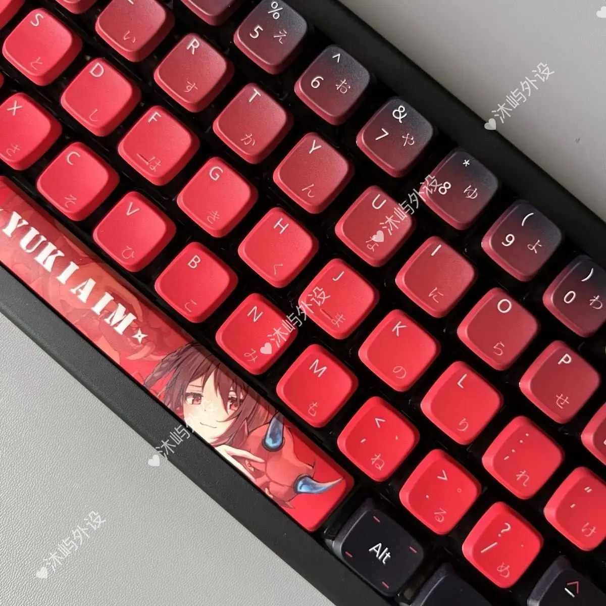 Custom Snow Cherry Blossom Theme PBT Keycap Dye-Sub Four-Side Side Translucent Pudding Professional Gift.