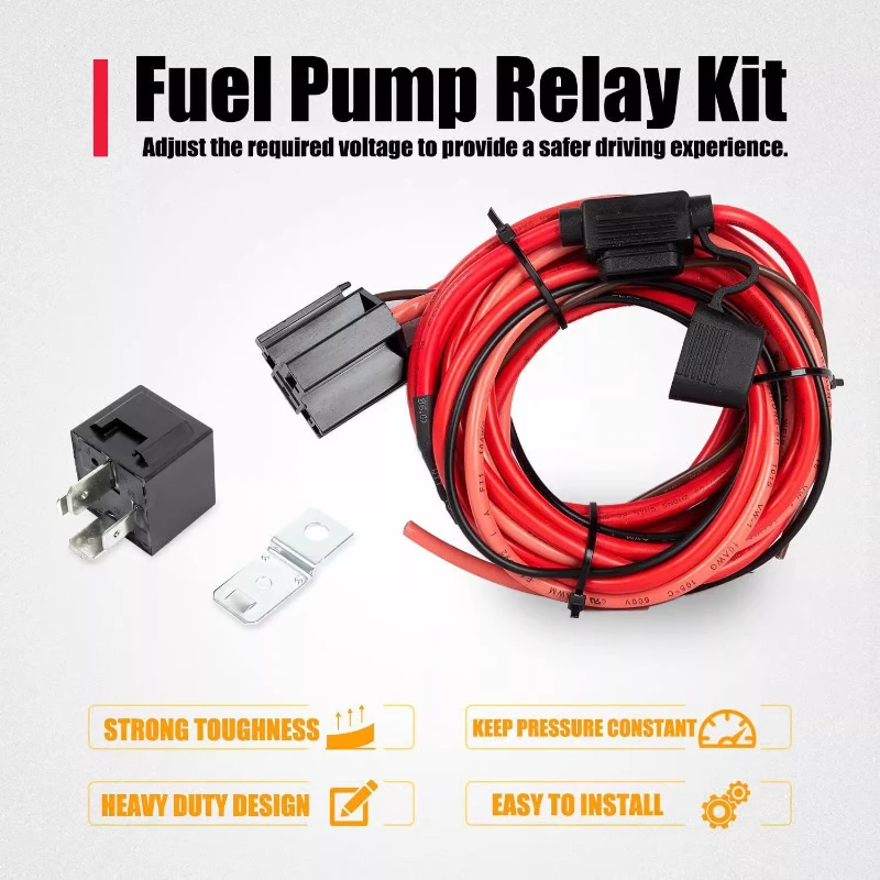 

Electric Fuel Pump Wire Harness Relay Kit 40A Waterproof Relay Switch Kits 12V Durable Fuel Pumps Lines Automobiles Accessories
