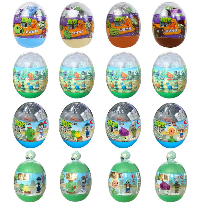 Plants Vs. Zombies Surprise Capsules Toy Gacha Assembling Building Blocks Cultivate Kids IQ Game Figure Model Doll Children Gift