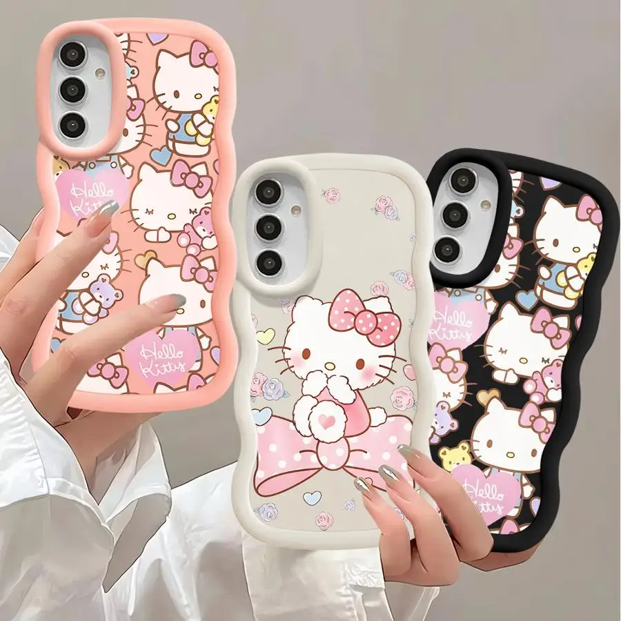 سانريو مرحبا كيتي قضية الهاتف لسامسونج غالاكسي A20s A30s A50s A02s A73 A03 A04e A05s A06 A11 كور A21s A51 4G 5G فوندا