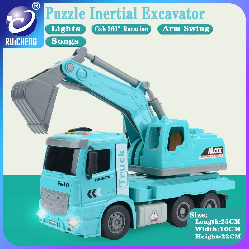 Puzzle Early Education Excavator 2-6 Years Old Children Simulation Toy Engineering Vehicle Model Birthday Gift