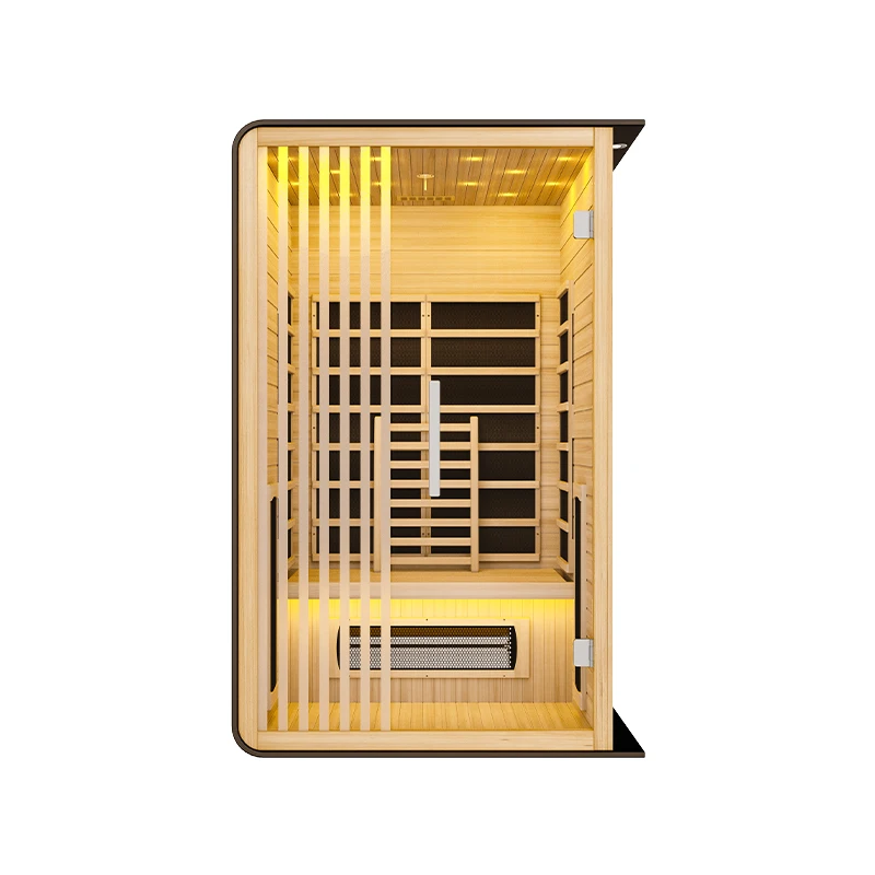 Modern 2 Person Far Infrared Indoor Sauna Room Wooden Hemlock Sauna Rooms