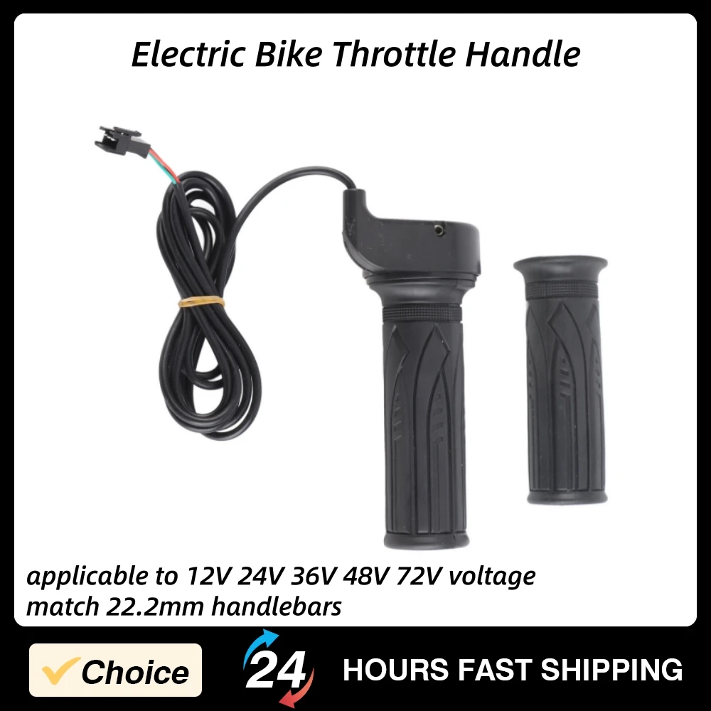 1 Pair Electric Bike Throttle Grip Accelerator Handle 20X Full Twist Skid Resistance Electric Bike Accelerator Grips 12-72V