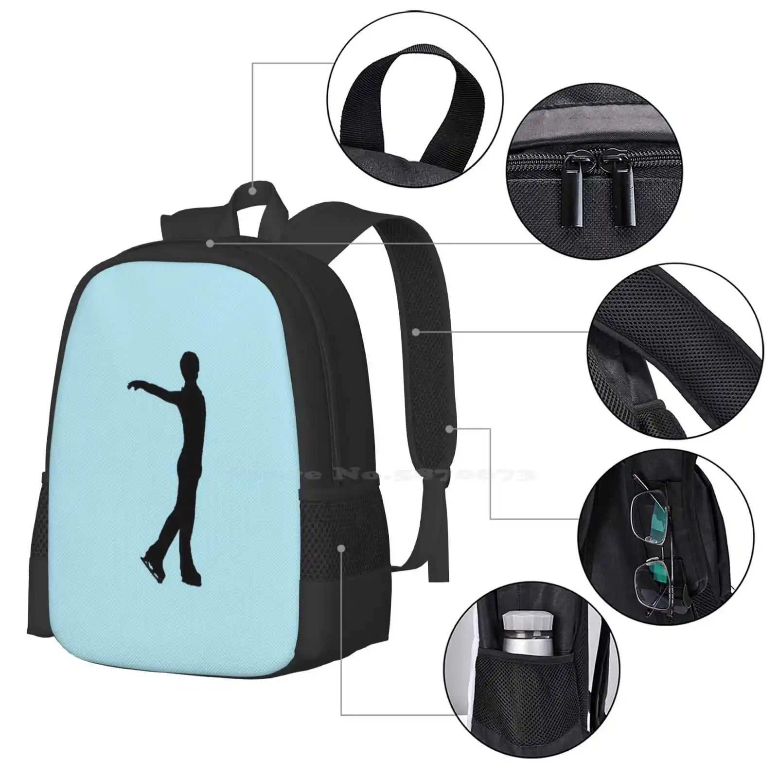 Yuzuru Hanyu Otonal Pattern Design Laptop Travel School Bags Yuzuru Hanyu Figure Skating Otonal