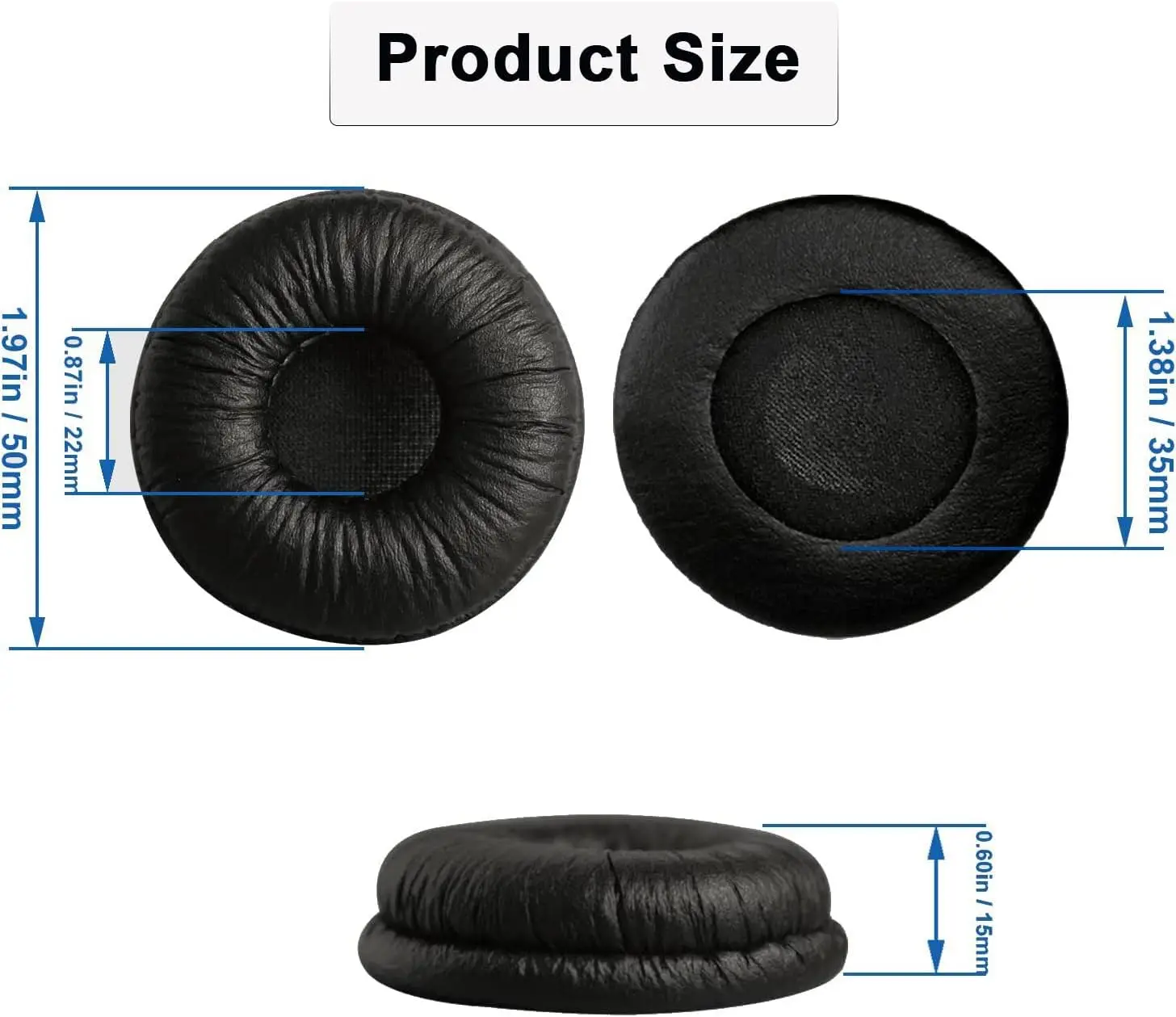 HW251N HW261N HWouvriers Oreillettes de remplacement pour casque Communautés tronics, coussinets d'oreille conçus pour le téléphone de sauna, 50mm