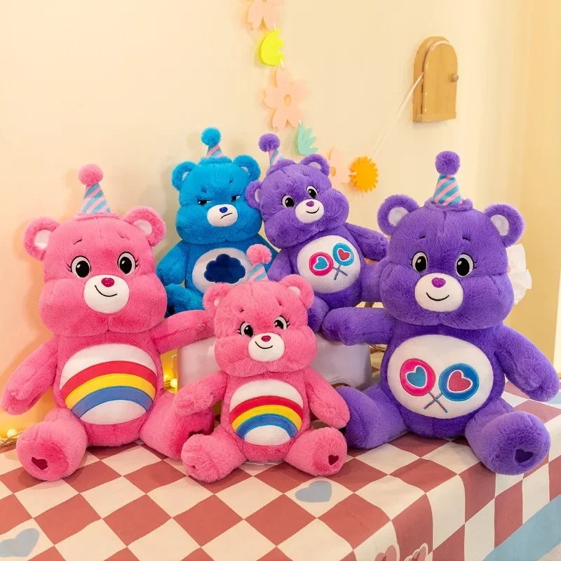 35 ซม.MINISO Care Bears Plush Kawaii Rainbow Bear ของเล่นตุ๊กตาน่ารักอะนิเมะตุ๊กตาหมีตุ๊กตาหมีตุ๊กตาหมีตุ๊กตาหมีตุ๊กตาหมีตุ๊กตาหมีตุ๊กตาหมีตุ๊กตาของเล่นตกแต่งห้องสาวของขวัญ