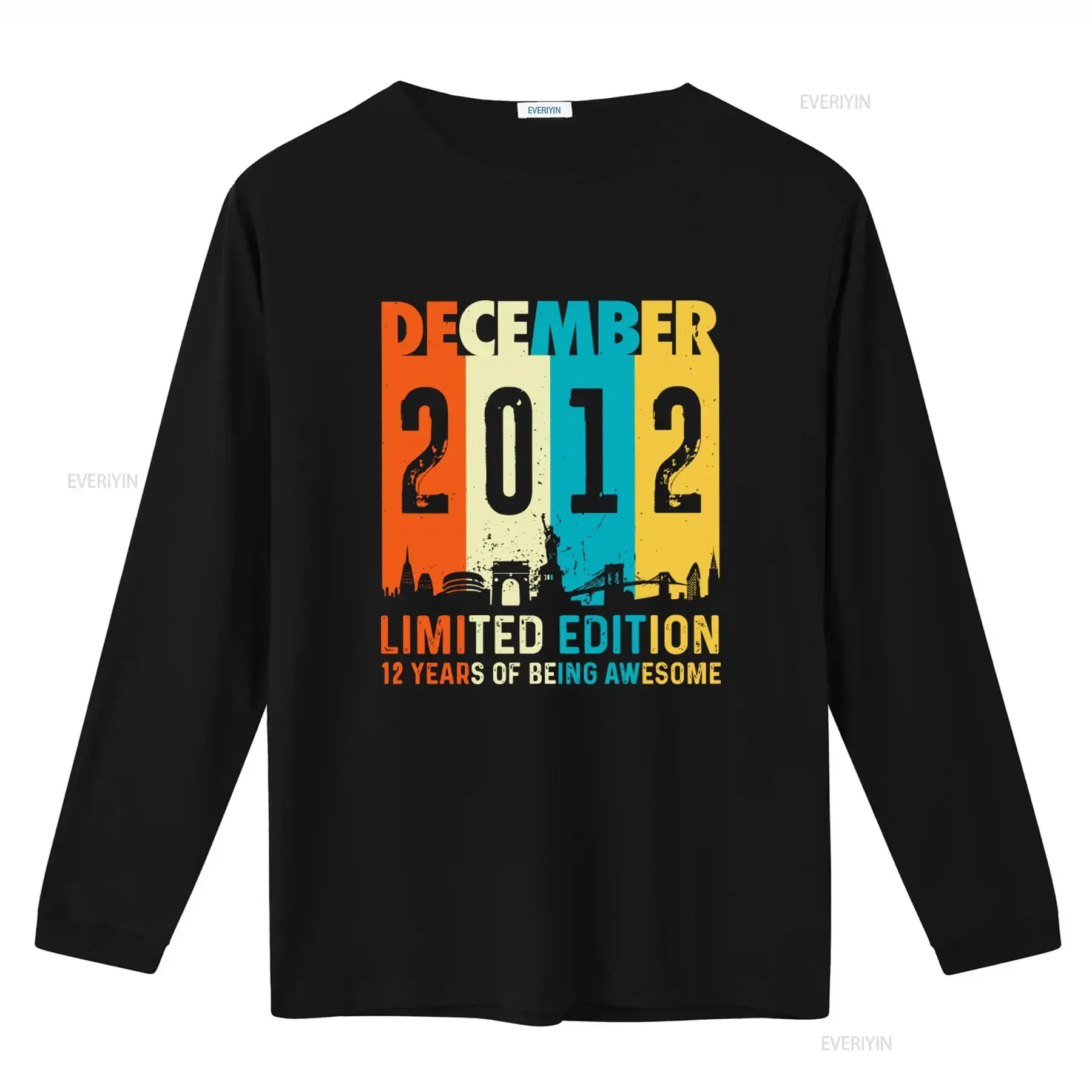 Born In December 2012 T Shirt 12 Years Of Being Awesome Limited Edition 12Th Birthday vintage Washed Slightly