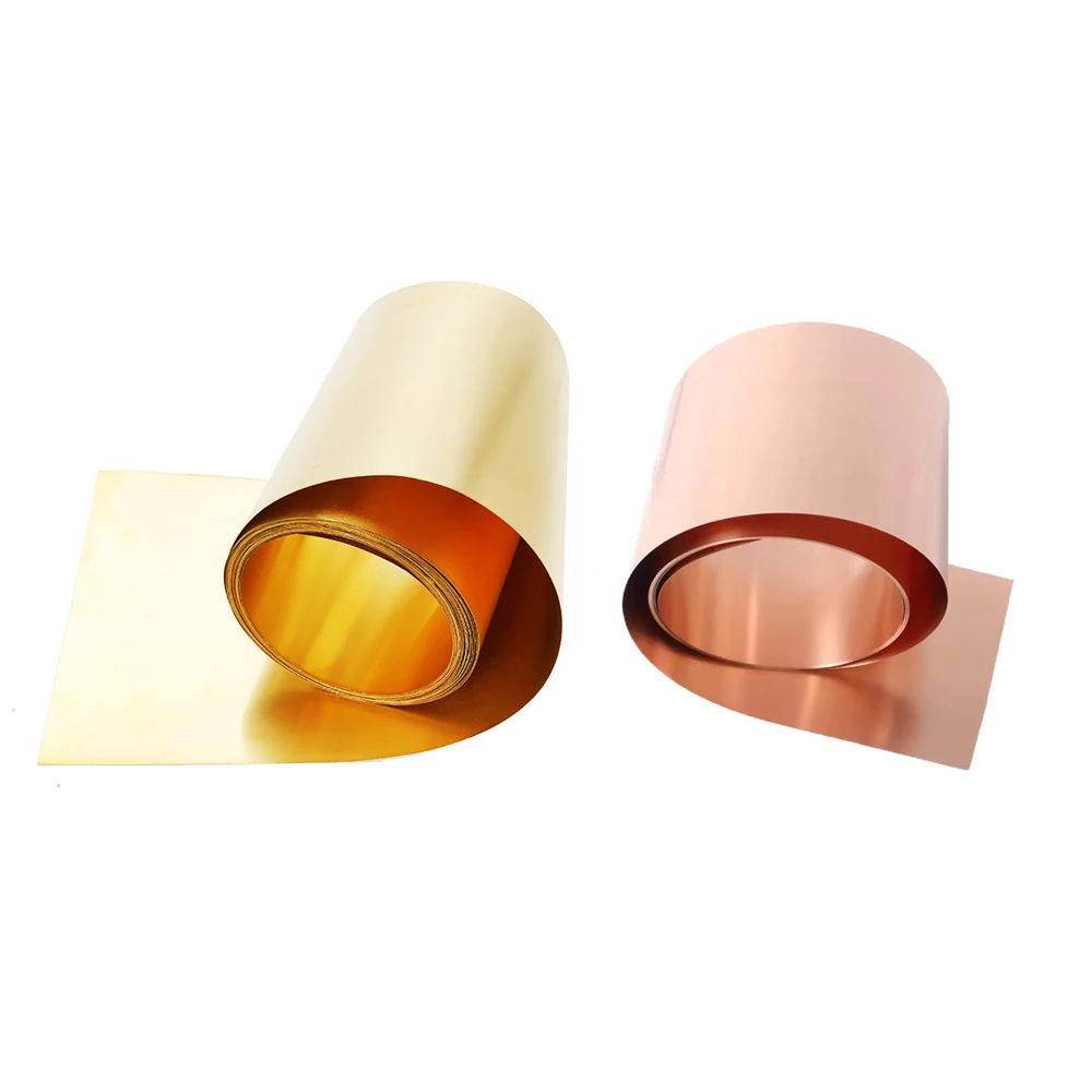 1Meter T2 Brass/Red Copper Strip Sheet Thickness 0.01-1mm 99.9% Pure Copper Foil Width 10-120mm