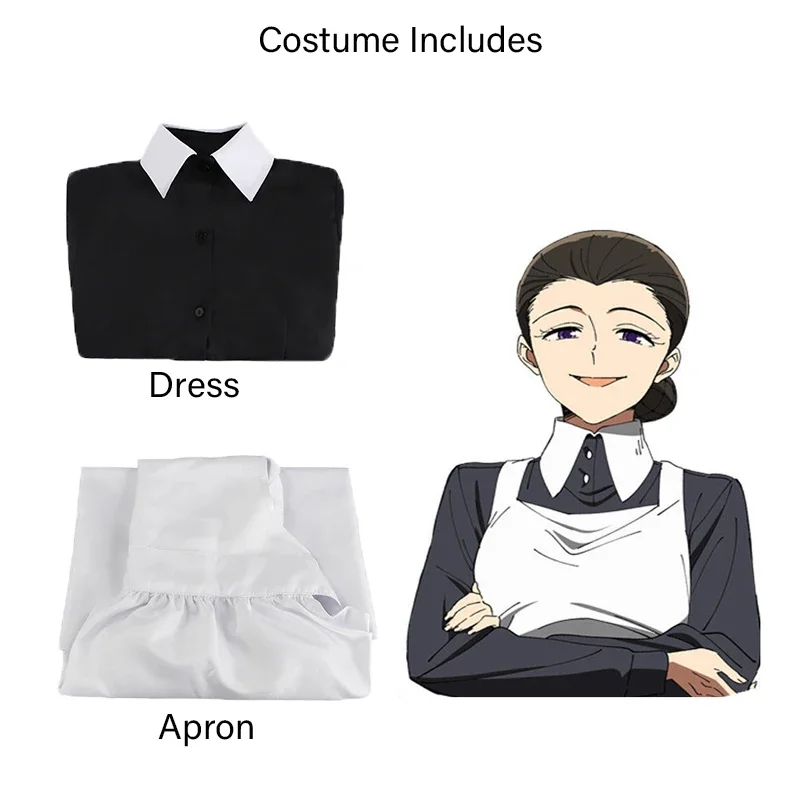 Anime The Promised Neverland Mom Isabella Cosplay Costume Yakusoku no Neverland Maid Dress Women 2025 Halloween Suit Hot Sale - Image 5