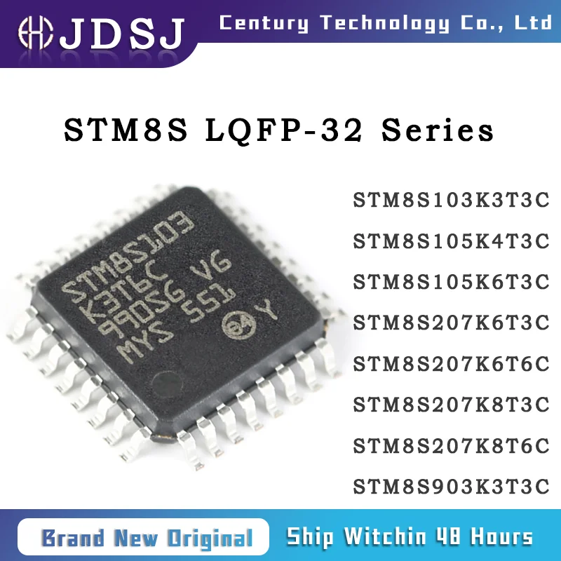 5PCS STM8S103K3T3C STM8S105K4T3C STM8S105K6T3C STM8S207K6T3C STM8S207K6T6C STM8S207K8T3C STM8S207K8T6C STM8S903K3T3C Original IC