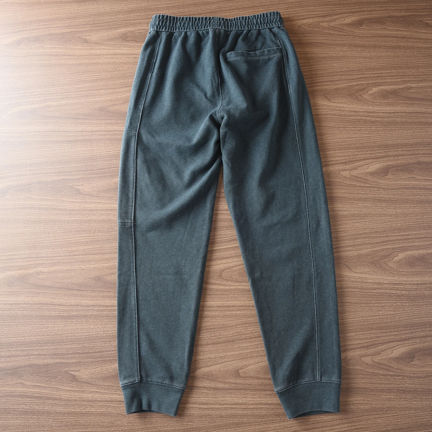 372# Autumn Winter New Heavyweight Mesh Knitted Sweatpants Men's 100% Cotton Washed Elastic Waist Casual Sports Ankle-tied Pants