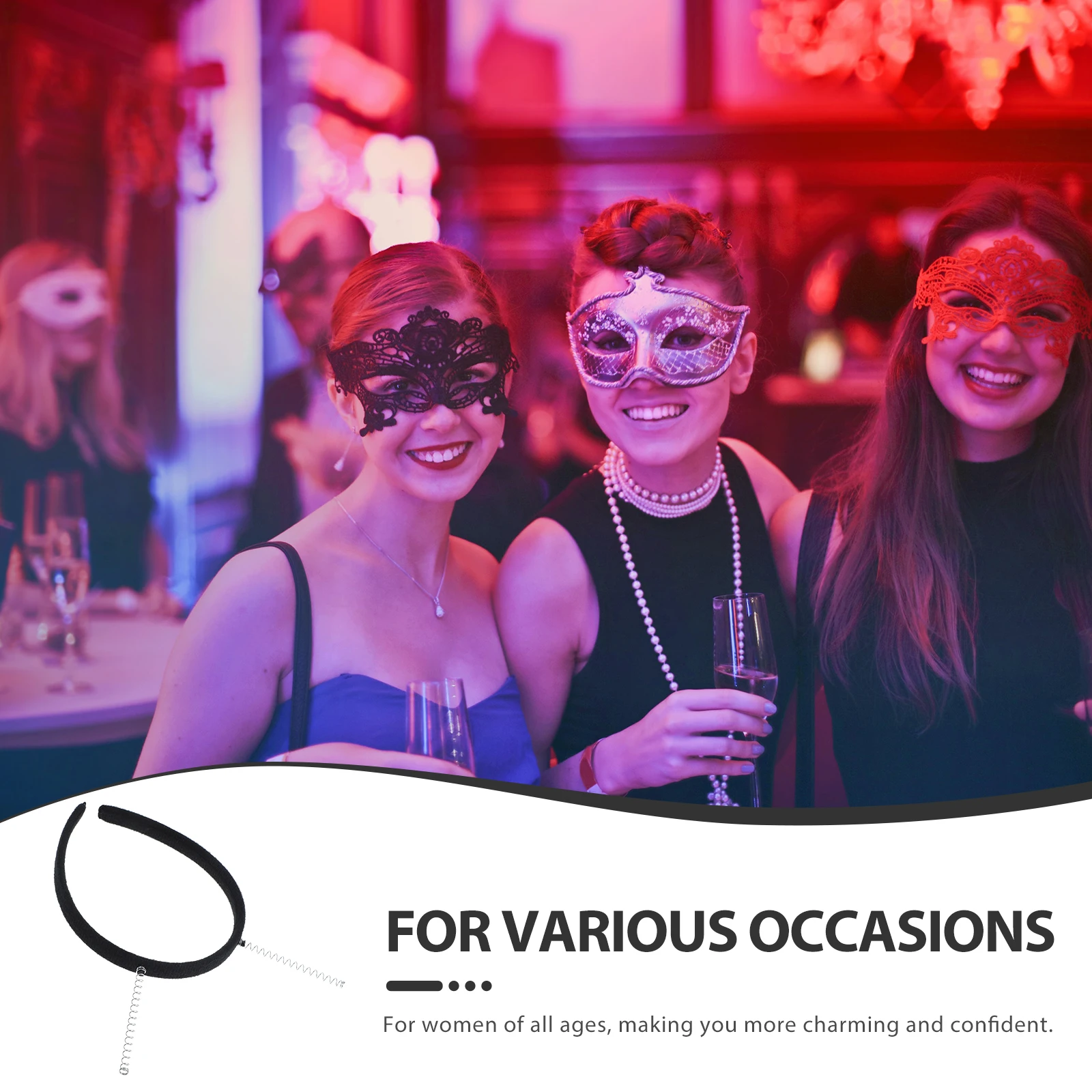 

20Pcs Black Spring Headbands DIY Hair Accessories Kit for Party Halloween Costume Comfortable Firm Hold Crafts