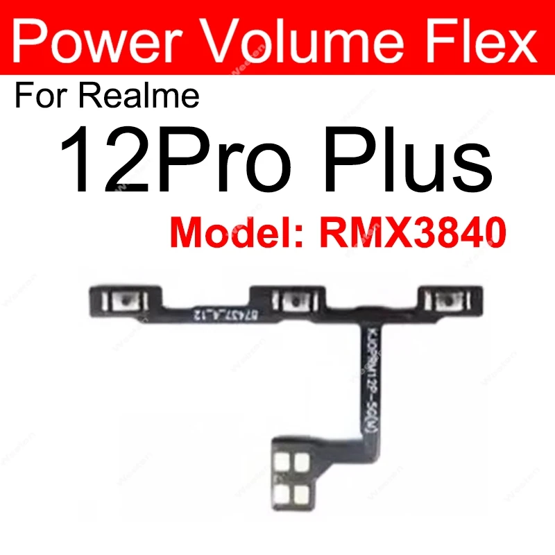 For Realme 12 Pro 12Pro Plus 12 Plus 12X 12Lite 4G 5G ON OFF Power Voulme Button Flex Cable  Side Keys Volume Power Flex Cale
