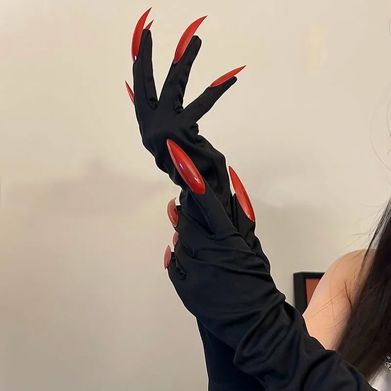 قفازات أظافر طويلة لخادم شياطين الهالوين، صور للحفلات، ديكور لمهرجان الأشباح، دعائم مصاص الدماء