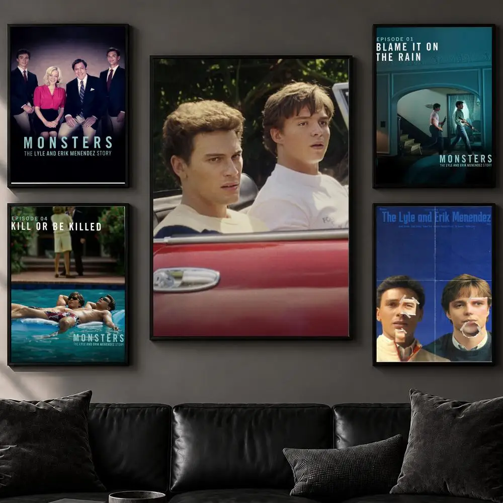 Drama M-Monsters: The Lyle and Erik Menendez StoryS Poster Art  Self-Adhesive No Glue Residue Wall Decor for Bedroom Living Room