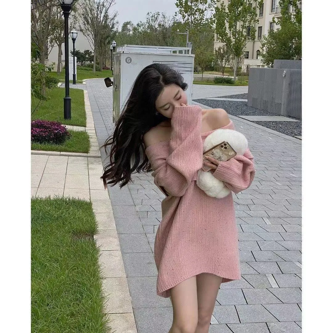 Knee Length Pullover Patchwork Sweaters Jumpers Women Graceful Boxy Boho Knitthing Bohemian Lattice Crisp Fancy Polychrome Girls view 2