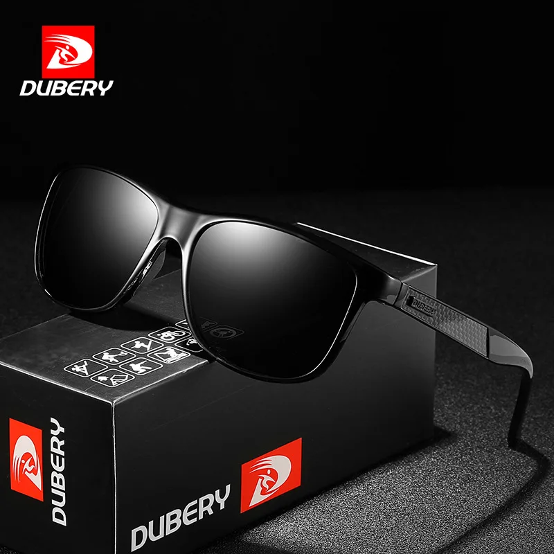 DUBERY 2025 Classic Square Polarized Carbon Fiber Sunglasses for Men Women Sports Driving Sun Glasses Fishing UV400 Eyewear