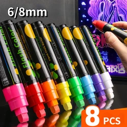 8 Colors Liquid Chalk Markers Pens Washable Wet Erase Neon Chalk Markers For Blackboard Chalkboard Signs Glass Window Kids Art