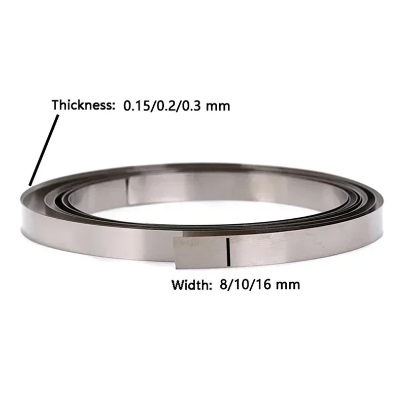 Bande en Nickel Pur 0.1 pour Machine à Souder, Batterie Li 0.15, Soudage par Points, 10m, 0.2/0.3/99.5% mm x 8/10/15mm