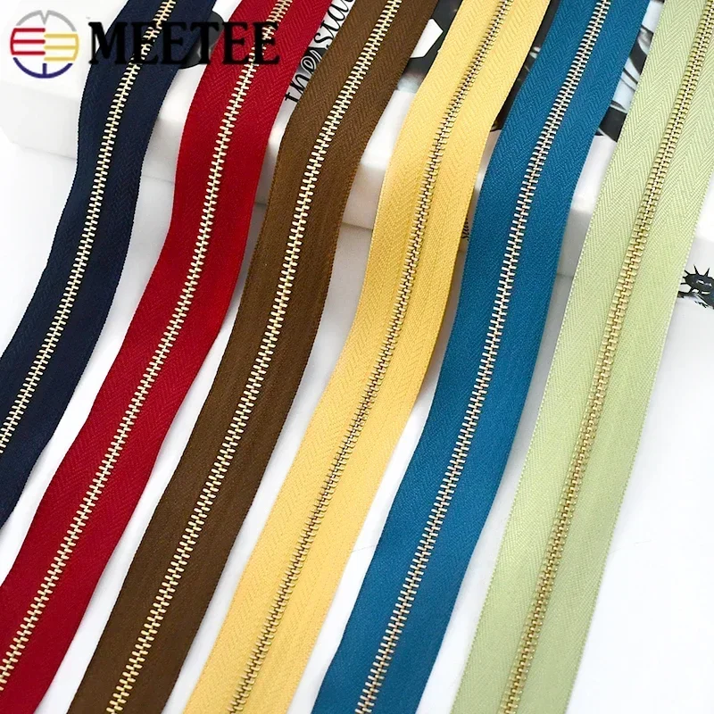 2/3/5M 3# Metal Zipper Tapes Bag Continuous Zippers Coil Purse Luggage Zip Slider Jacket Zips Cabbage Garment Sewing Material