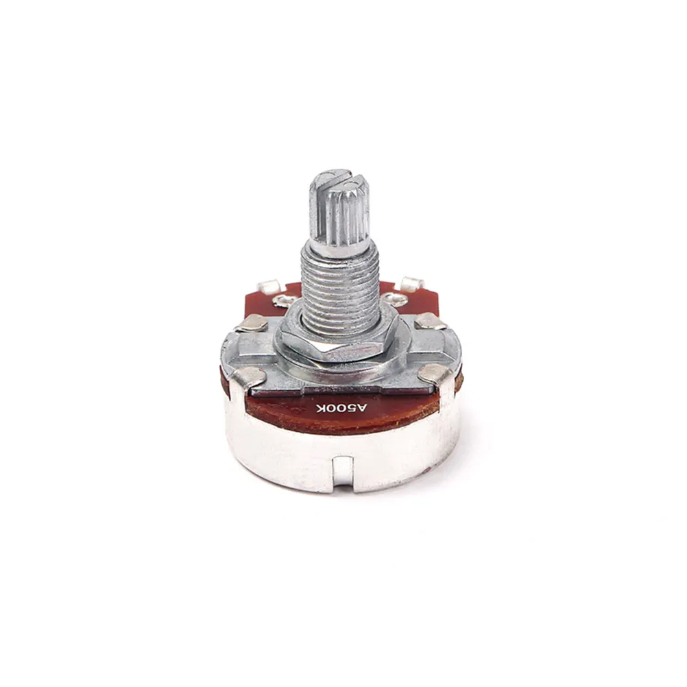 A500k Mini Audio Potentiometer Long Curved Knurled Split Shaft Guitar Volume Potentiometer Replacement Part Audio-Potentiometers