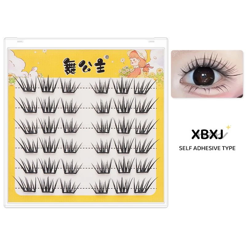 DINGSEN Selbstklebende Cluster-Wimpern, 6 Reihen, einzelne Wimpern, kein Kleber erforderlich, koreanisches Make-up, DIY-Wimpern, natürliche Wimpern – Detail 22