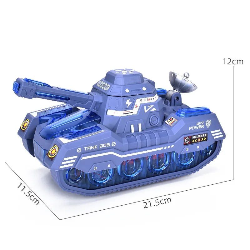 รถถังบังคับวิทยุอเนกประสงค์ พร้อมไฟและเสียง  แบบปลดปล่อยอัตโนมัติ ของเล่นทหารจำลองสำหรับเด็กผู้ชาย ขายตามท้องถนน
