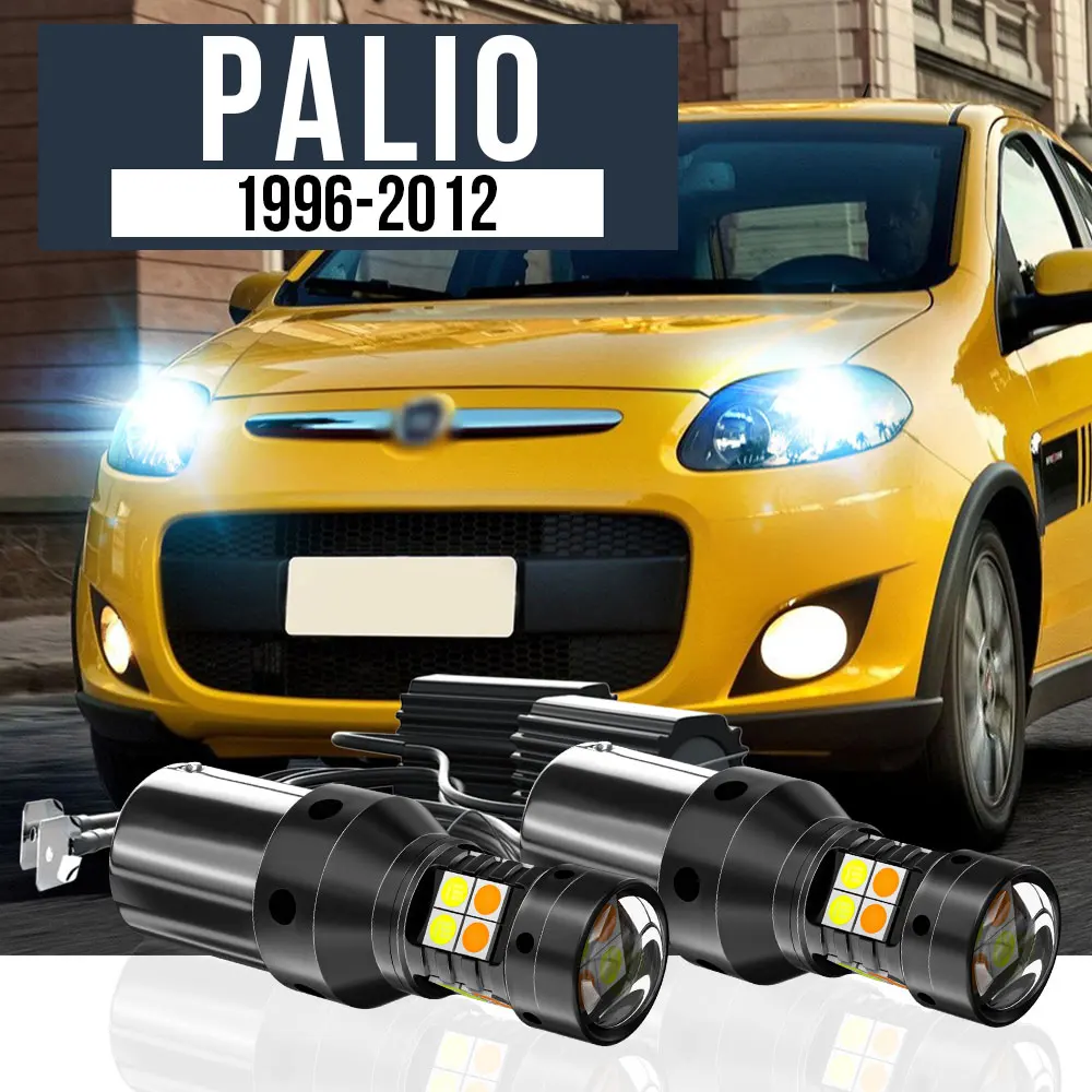 

2x LED Dual Mode Turn Signal+Daytime Running Light Blub DRL Canbus Accessories For Fiat Palio 1996-2012 2006 2007 2008 2009 2010