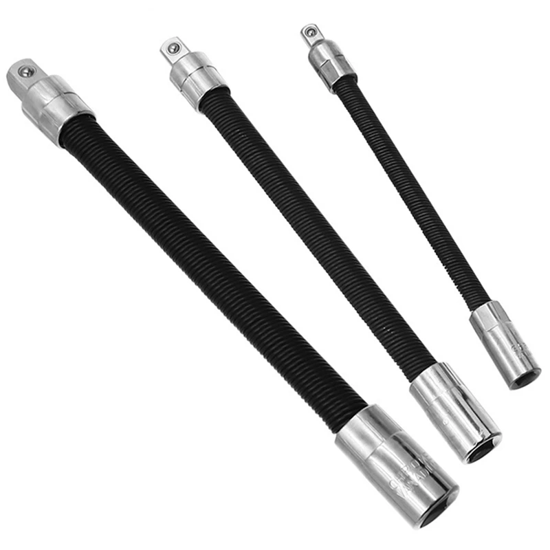 

3 Piece Kit Electric Wrench Elastic Connecting Rod Universal Flexible Shaft Quick Ratchet Wrench Spring Extension Rod