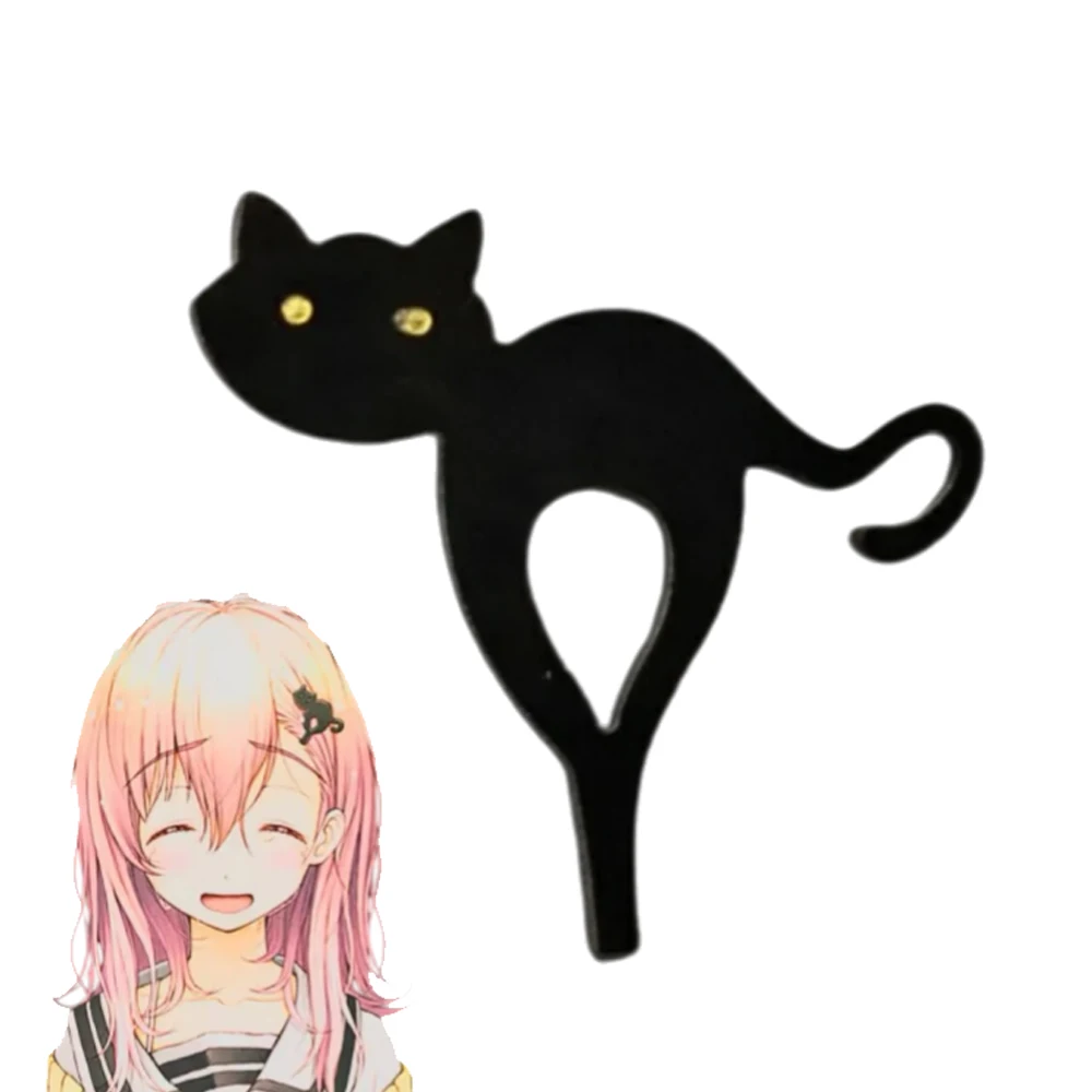 Game YOU and ME and HER: A Love Story Aoi Mukou Hairpin Cosplay Black Hair Clip Gothic Acrylic Headwear Party Props
