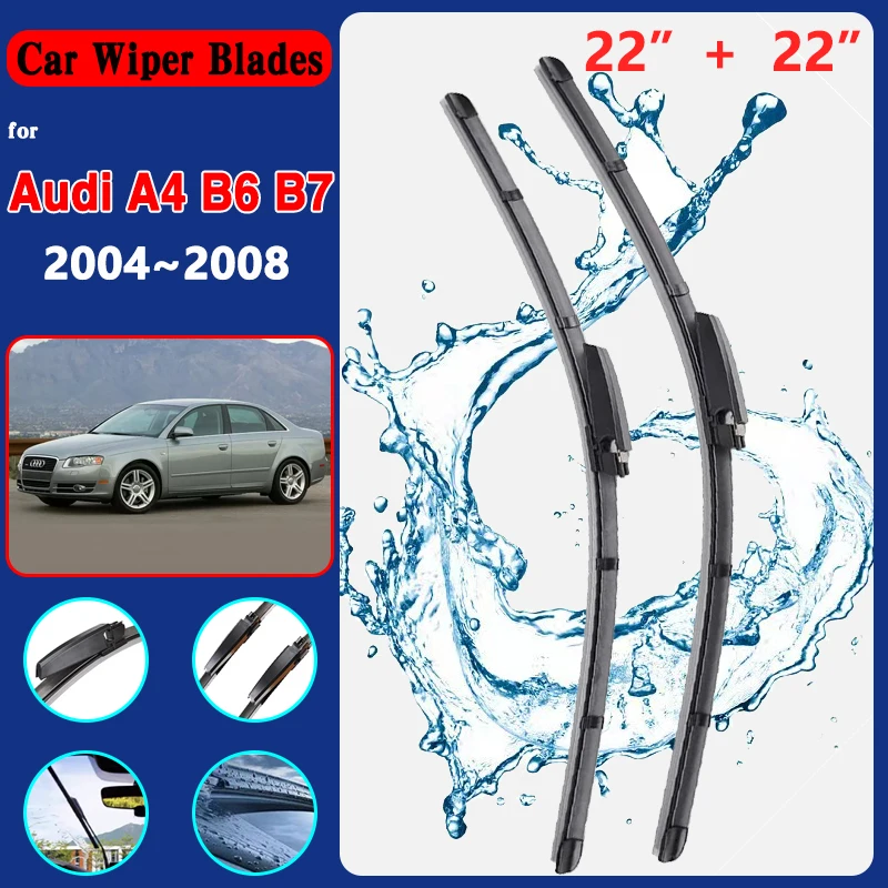 for Audi A4 B6 B7 8E 8H 2004 2005 2006 2007 2008 Facelift 2x Car Wiper Blades Front Windscreen Windshield Wipers Car Accessories