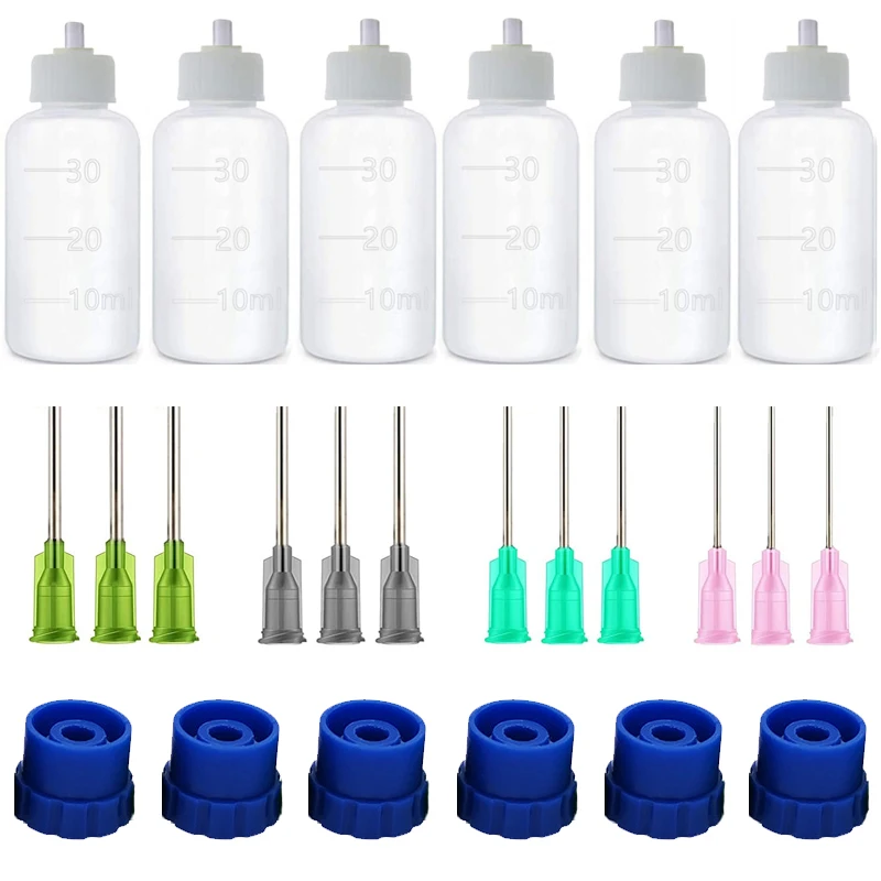 1 Set 30/50ML Nadelspitzen-Klebstoffapplikator-Flasche mit Trichter für Papierquilling DIY Scrapbooking Papierhandwerk Werkzeug – Detail 3