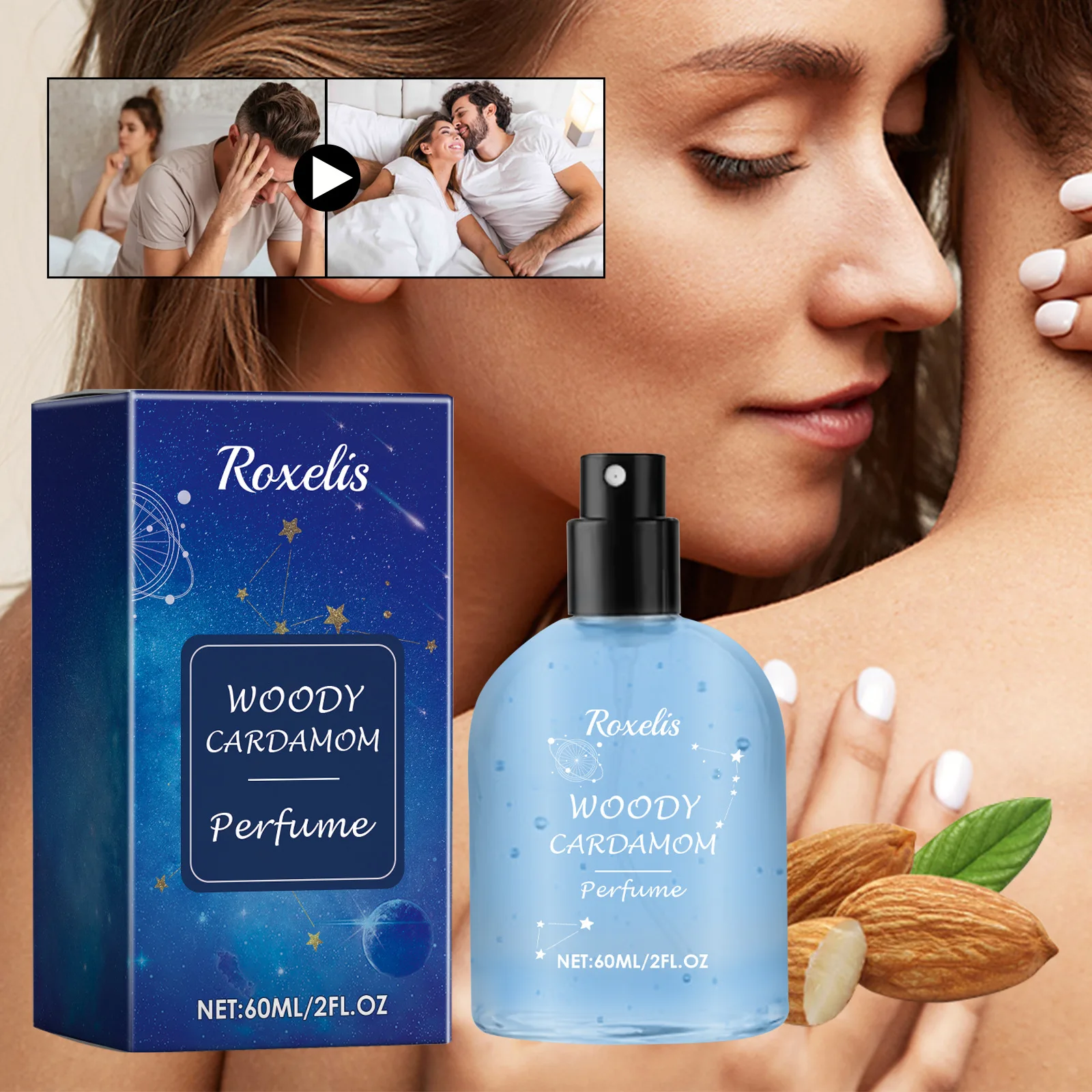 Woody Cardamom น้ําหอมอัลมอนด์ธรรมชาติ Fresh Light Elegant Lasting Fragrance Lovers Dating Niche น้ําหอมระงับกลิ่นกาย