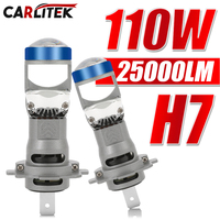 110W H7 Led Lens 1:1 Wireless Led Projector Car Headlights 6000K White Fog bulbs Plug&Play Mini Lens Projector Fog Light LHD
