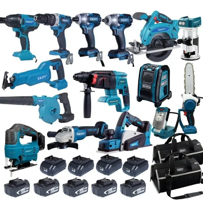 【2026】سعر المصنع شعبية 15- قطعة طقم أدوات كهربائية كومبو اللاسلكي تأثير وجع زاوية طاحونة المطرقة الحفر مجموعة أداة كهربائية #2
