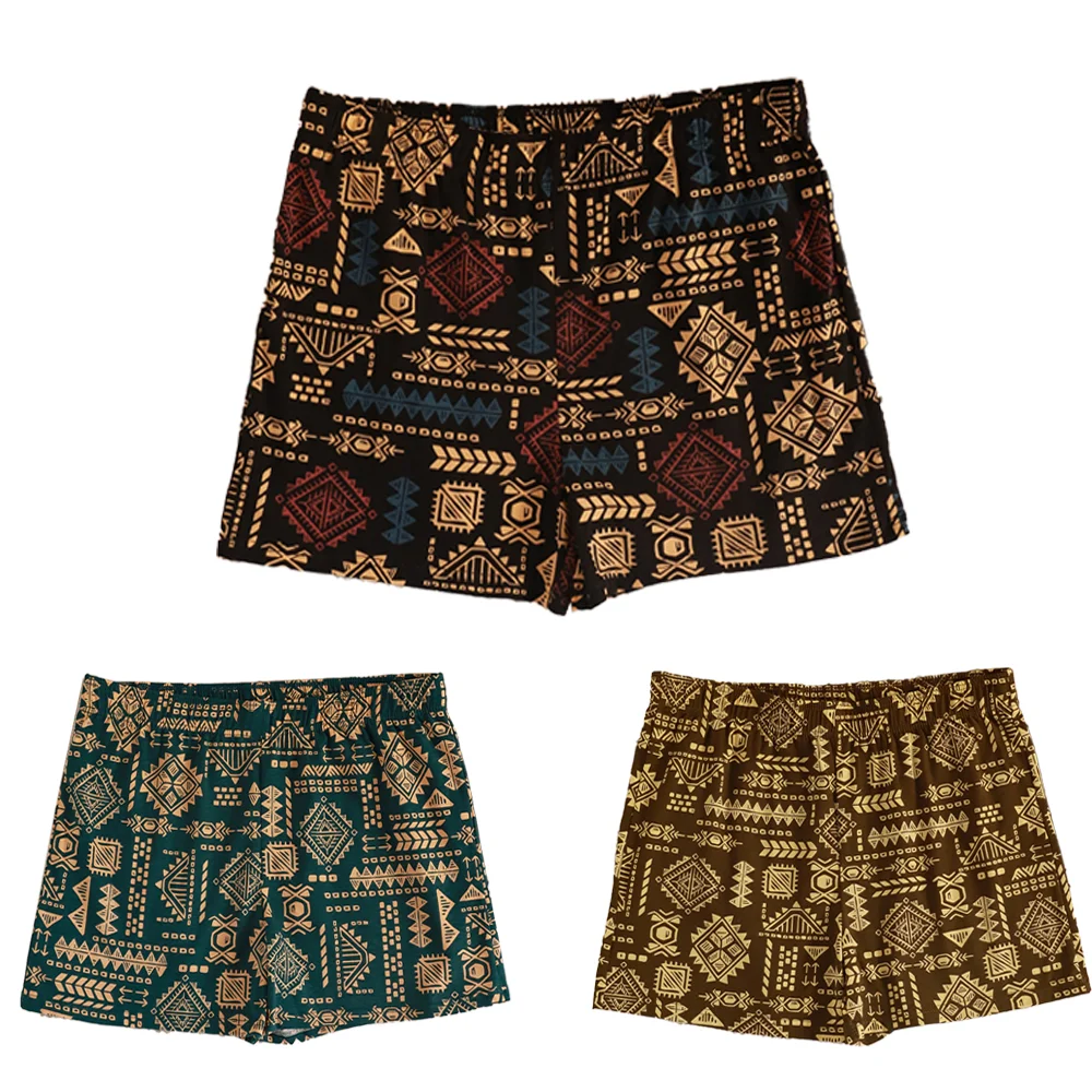 

3Pcs/Set Men's Ethnic Retro Printed Boxer Shorts Stylish Breathable Comfortable Daily Casual Underwear