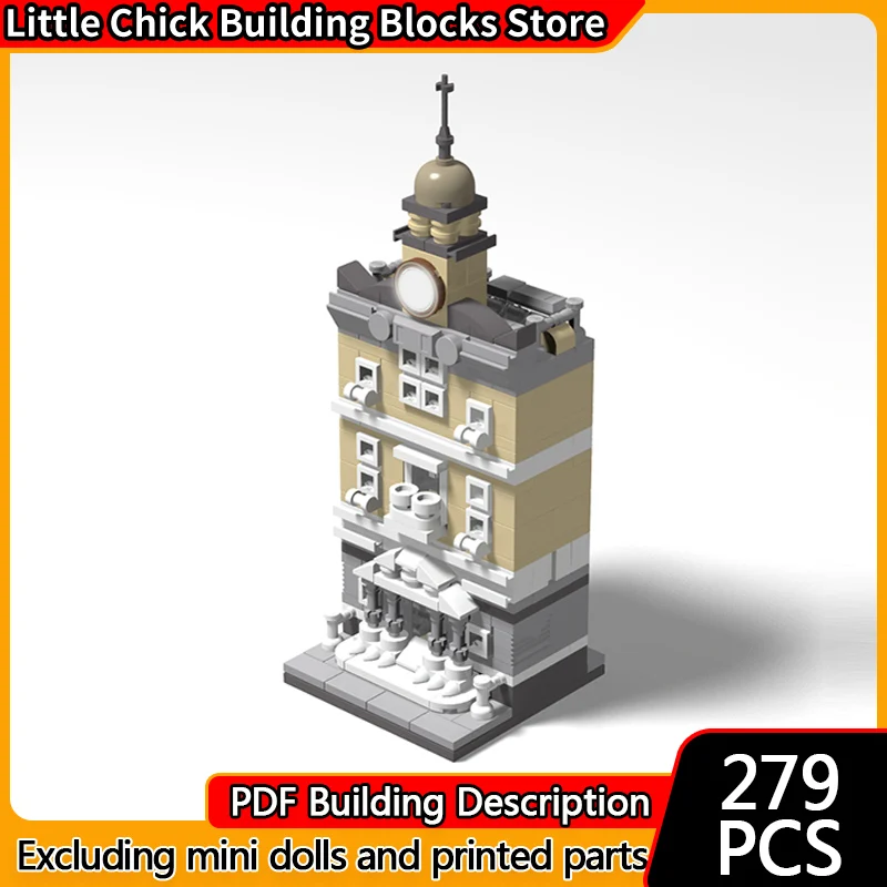 

City Street View Model MOC Building Bricks Italian Style Town Hall Modular Technology Children Holiday Gifts Assemble Toys Suit