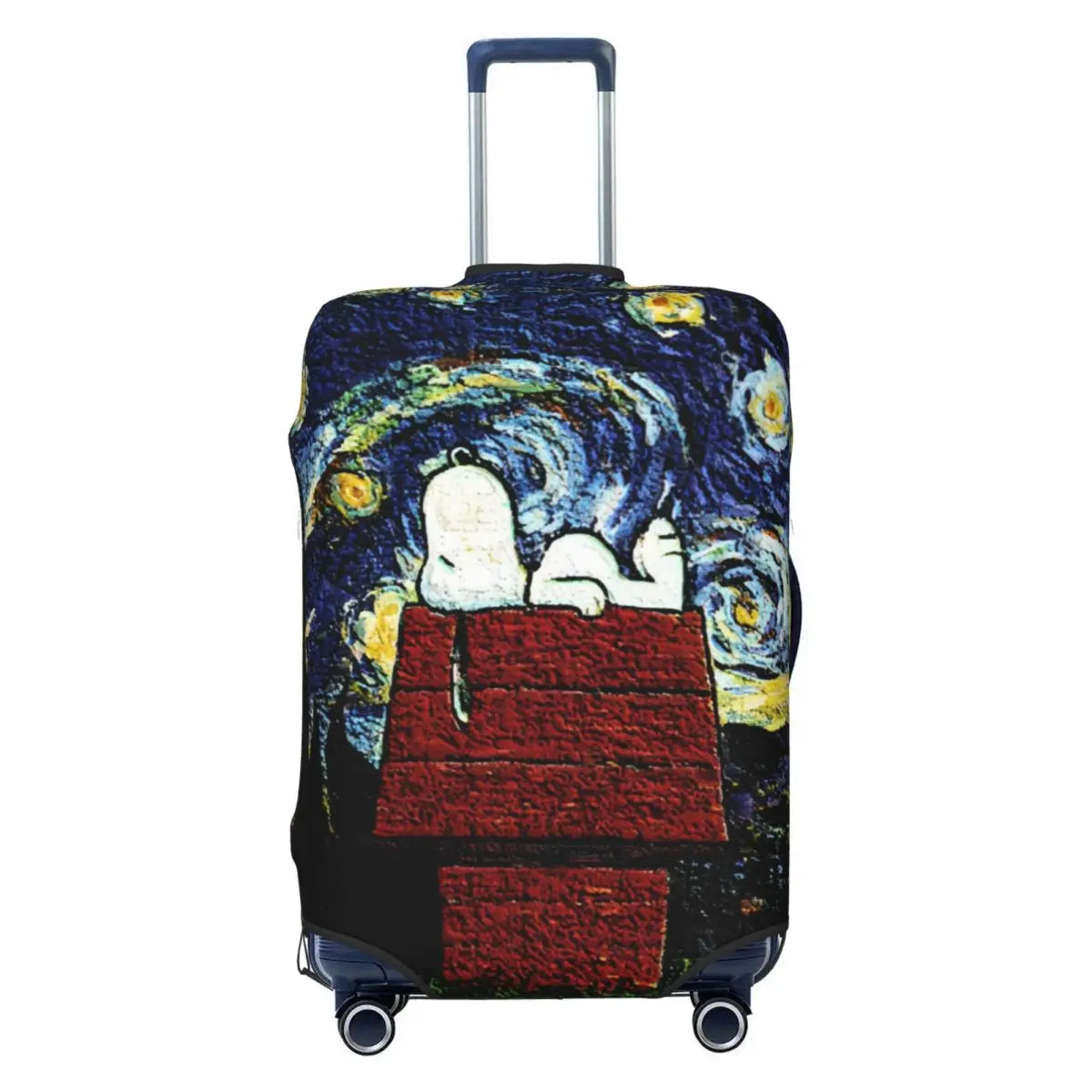 Cute Snoopy Suitcase Cover Starry Night Pop Art Elastic Travel Protector Luggage Case Vacation