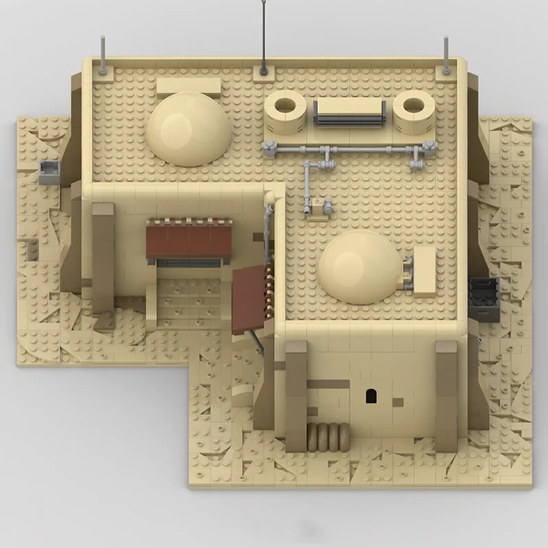Star Movies Street View Model DIY MOC Building Bricks Desert House No.8 L-shaped Modular Technology Holiday Assemble Toys Suit