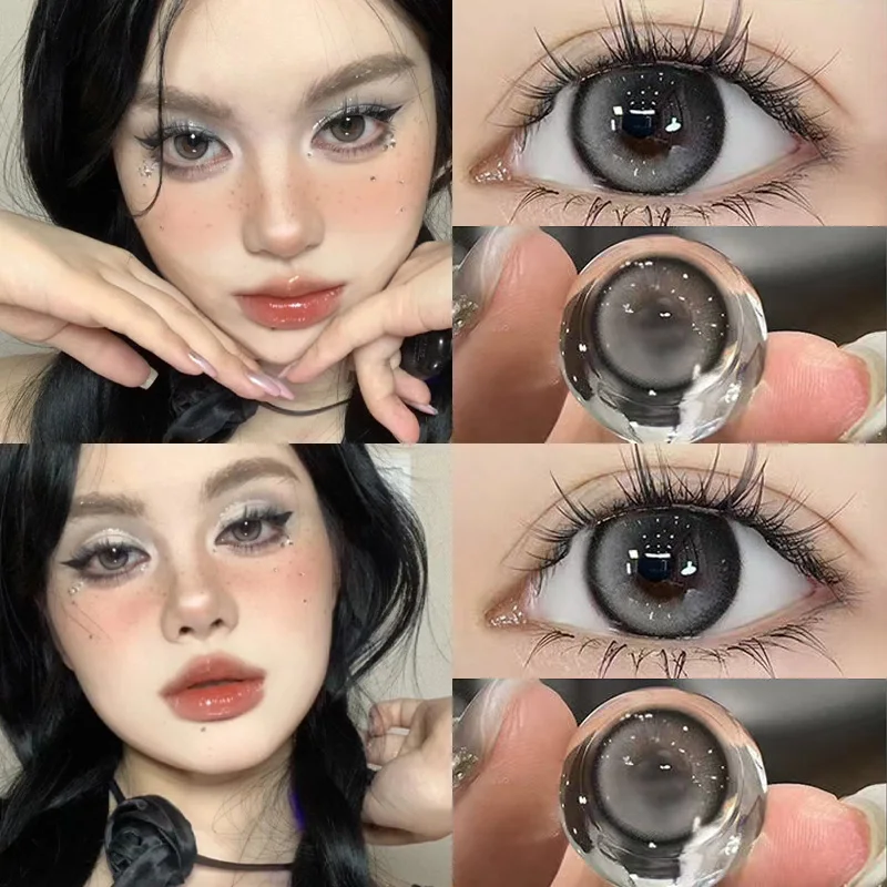 YIMEIXI 2pcs Hot Selling Myopia Colored Contact Lenses for Eyes With Diopters High Quality Pink Lenses Soft Nature Pupils Beauty