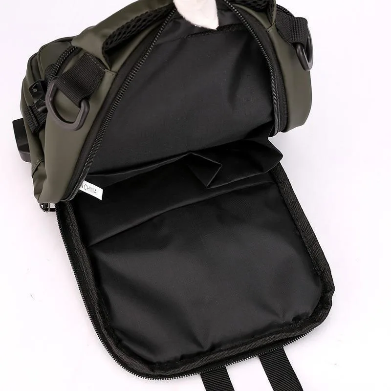 Bolso cruzado Vintage con carga USB para hombre, bandolera de hombro impermeable, portátil, de viaje corto